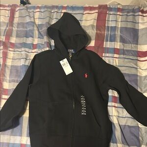 Polo Ralph Lauren Black Hoodie with Red Logo